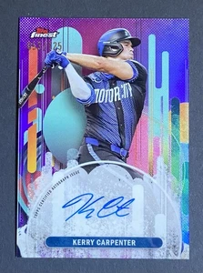 2025 Topps Finest KERRY CARPENTER Purple Refractor Auto /125 • Detroit Tigers - Picture 1 of 2