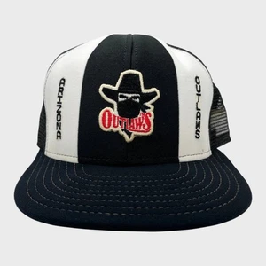 Vintage 1980s Arizona Outlaws Black USFL Football Snapback Trucker Hat Cap - Picture 1 of 2