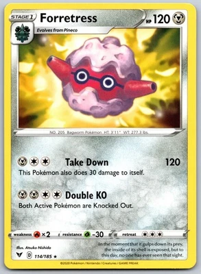 Forretress Rare SWSH04: Vivid Voltage 114/185 NM - Image 1 of 2