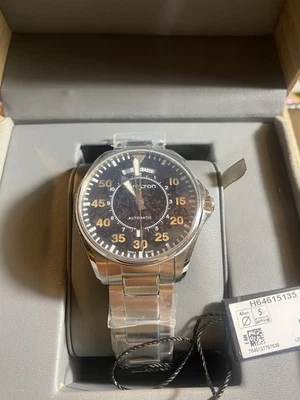 HAMILTON KHAKI AVIATION PILOT DAY DATE AUTOMATIC WATCH H64615135 INTERSTELLAR - image 1 of 4