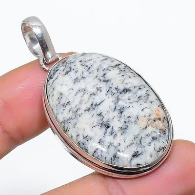 Pendente In Argento Sterling 925 Fatto A Mano In Gemma Blu Azurite 2.05" - Immagine 1 di 4