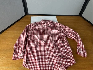 Vineyard Vines Classic Gingham Check Button-Up Shirt Red White Long Sleeve Sz 4T - Picture 1 of 7
