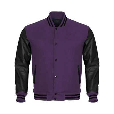Varsity Jacket Premium Quality Wool Body Cow Hide Leather Sleeves| Free Shipping - Image 1 of 3