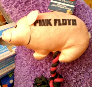Neu mit Etikett Pink Floyd's quietschendes rosa Schwein Hundespielzeug BEFESTIGTES SEIL - Bild 1 von 1
