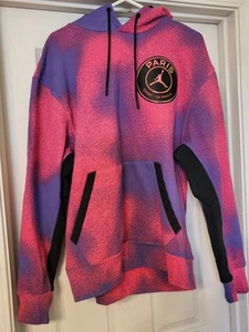 Air Jordan Paris St Germain Pink & Purple Hoodie w/large Logo Patch/Sz. L - Picture 1 of 14