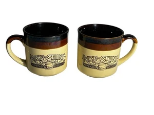 (2) Vintage 1986 Hardees Rise And Shine Homemade Biscuit Coffee Mug Free Ship! - Picture 1 of 5