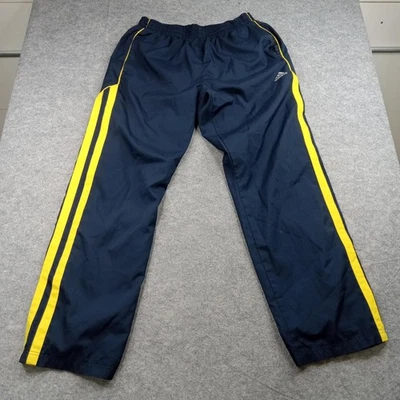 Adidas Track Pants Mens Medium Navy Yellow Stripe Athletic Soccer Training - Image 1 of 4
