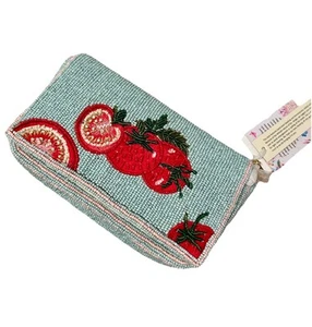 NWT Beaded Embellished Tomato Crossbody Tassel Purse TikTok Viral Handcrafted - Bild 1 von 12