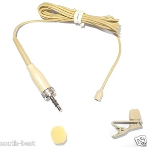 Beige mini LAVALIER CLIP ON OMNI-DIRECTIONAL MICROPHONE FOR Sennheiser G1 G2 G3 - Picture 1 of 11
