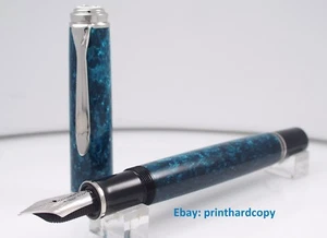 2017 Special Edition Pelikan Souveran M805 Ocean Swirl Fountain pen 18K - Picture 1 of 8