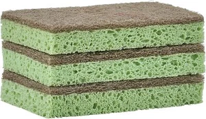Esponja de celulosa de sisal natural sin arañazos Superio con almohadilla de fregar, paquete de 3 - Imagen 1 de 6