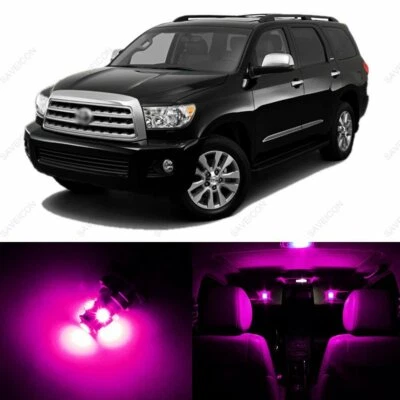 18 x Pacote de Luzes Internas de LED Rosa para 2008 - 2021 Toyota Sequoia + PRY TOOL - Imagem 1 de 4