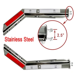 Stainless Steel Semi Truck Spring Loaded Mud Flap Hanger Angled RH & LH 2.5" - Picture 1 of 4