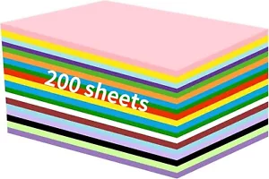 200 Blätter Tonpapier Bastelpapier Malpapier Bunt A4 Kinder Beidseitig 20 Farben - Bild 1 von 7