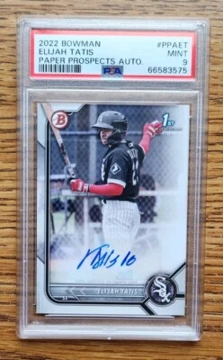 Elijah Tatis PSA 9 Auto 2022 Bowman #PPA-ET Chicago White Sox Prospect - Image 1 of 2