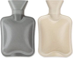 Hot Water Bottle Rubber 1 Liter 2Pcs, Cute Hot Water Bag for Pain Relief, Hand F - Picture 1 of 6