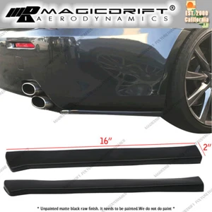 Universal 16" Rear Bumper Lip Spoiler Side Corner Aprons Flat Spats Extension PU - Picture 1 of 9