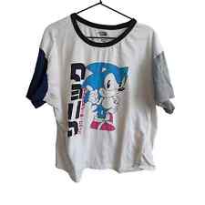 Sonic the Hedgehog Mens Sz 2XL Short Sleeve T Shirt White Blue