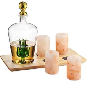 Tequila Decanter Set with Himalayan Salt Shot Glasses - Picture 1 of 1
