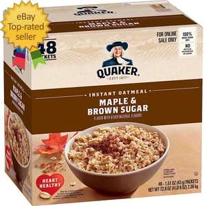 Instant Oatmeal, Maple & Brown Sugar, Individual Packets 1.51 Ounce (Pack of 48) - Picture 1 of 12