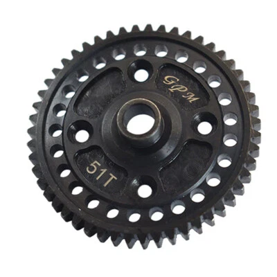 GPM Racing Carbon Steel Spur Gear 51T Black : Traxxas 1/8 Sledge - Image 1 of 3