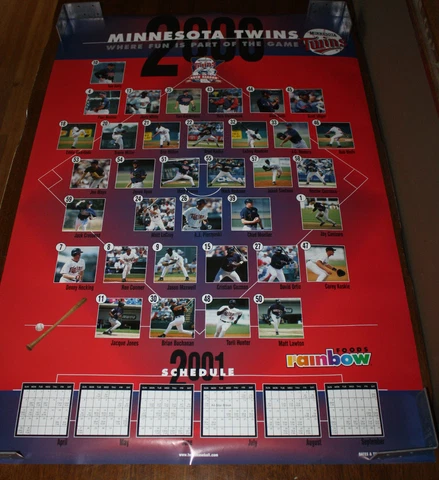 2001 Minnesota Twins Schedule Roster 36x24 Poster Paul Molitor Johan Santana Cover