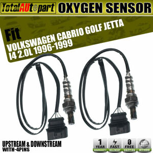 2x O2 Oxygen Sensors for VW Cabrio Golf Jetta 1996-1999 Upstream and Downstream