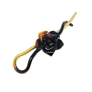 Parcelona French Rose Flower Twist N Clip Barra per Capelli in Cellulosa da Donna - Foto 1 di 14