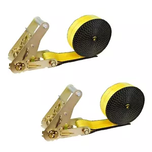 USA 2 Pack 2" x 20' Utility Heavy Duty Motorcycle Endless Ratchet Tie Down Strap - Picture 1 of 8
