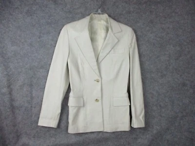 Blazer Skin Roma Mujer Extra Pequeño W31 Off White Chaqueta de Cuero Forrada Hecho en Italia Foto 1 de 4