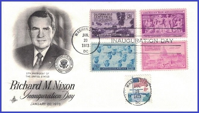 USA3 #IN25 U/A ARTCRAFT 2 FDC   Inauguration Nixon 2nd Term 1973 - Image 1 of 1