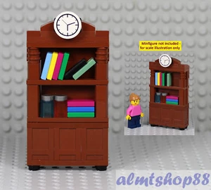 LEGO - Bookshelf Bookcase Brown w/ Books Furniture Cabinet Minifigure City Town - Picture 1 of 1
