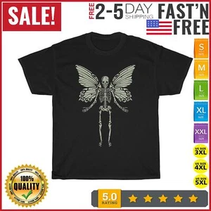 Fairycore Aesthetic Gothic Butterfly Skeleton Fairy Grunge T Shirt Men Women NEW - Picture 1 of 9