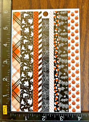 HALLOWEEN, STRIPES FOR PERSONALIZED DESIGN, ONE SHEET BEAUTIFUL STICKERS #HALL25 - Image 1 of 2