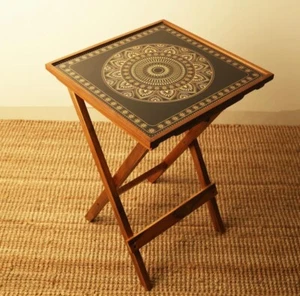 Wooden Folding Side Table, Playing Table, Coffee Table For Home Decor - Picture 1 of 8
