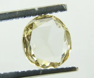 1.02 Cts Oval VVS-VS Champagne Color Rose Cut Diamond 7.58x6.84x1.90 MM - Picture 1 of 24