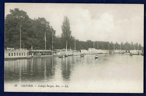 LL / LEVY NO 57 OXFORD POSTCARD COLLEGE BARGES ISIS. UNPOSTED. C1910. - Picture 1 of 2