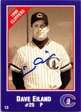 Dave Eiland autographed baseball card (Columbus Clippers) 1990 Cracker Jack #25
