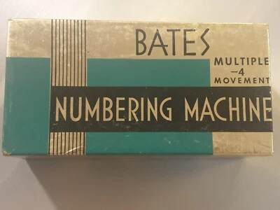 Vintage Bates Numbering Machine Model 7G Made in USA 4 Movement - Image 1 of 3