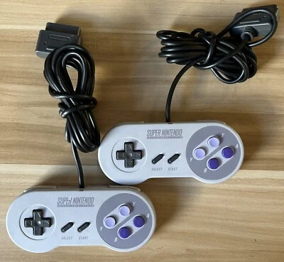 2 SNES Super Nintendo Original Controllers Authentic OEM OFFICIAL SNS-005 (B) - Image 1 of 3