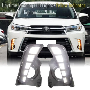 LED Daytime Running Light Turn Indicator Fog Lamp Bumper For Toyota Highlander - Picture 1 of 9