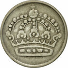 [#466730] Moneda, Suecia, Gustaf VI, 25 Öre, 1956, MBC+, Plata, KM:824