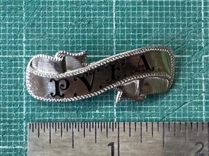 Vintage PVFA Providence Fire Veterans Association Hat Pin Badge Silver - Picture 1 of 2