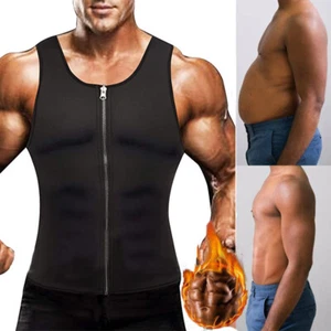 Men's Weight Loss Workout Neoprene Body Shaper Fat Burn Sweat Sauna Vest Tops - Picture 1 of 21