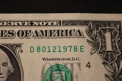 ONE DOLLAR FANCY BIRTHDAY/ANNIVERSARY NOTE [AUG 12, 1978]  SN # D 80121978 E - Image 1 of 3