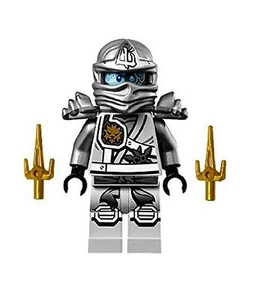 LEGO® Ninjago™ Minifigure Silver Zane Titanium 2 Gold Sai Weapons 70748 - Picture 1 of 1