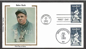 US # 2046, HOF Babe Ruth, Colorano Silk Dual Cancellation FDC - I Combine S/H - Bild 1 von 1