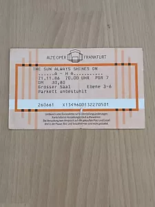 1x Ticket Eintrittskarte A-HA, 21.11.1986, Alte Oper Frankfurt - aha - Bild 1 von 1