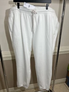 UGG CASSADY MICRO UGGfluff JOGGER PANTS WOMEN SIZE XXL NIMBUS WHITE COTTON LINED - Picture 1 of 4