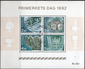 511 Norway 1992, NK 1150-53 BL 17, canc. Sandnes, Stamp Day, MI BL 18, SC #1028. - Imagen 1 de 1